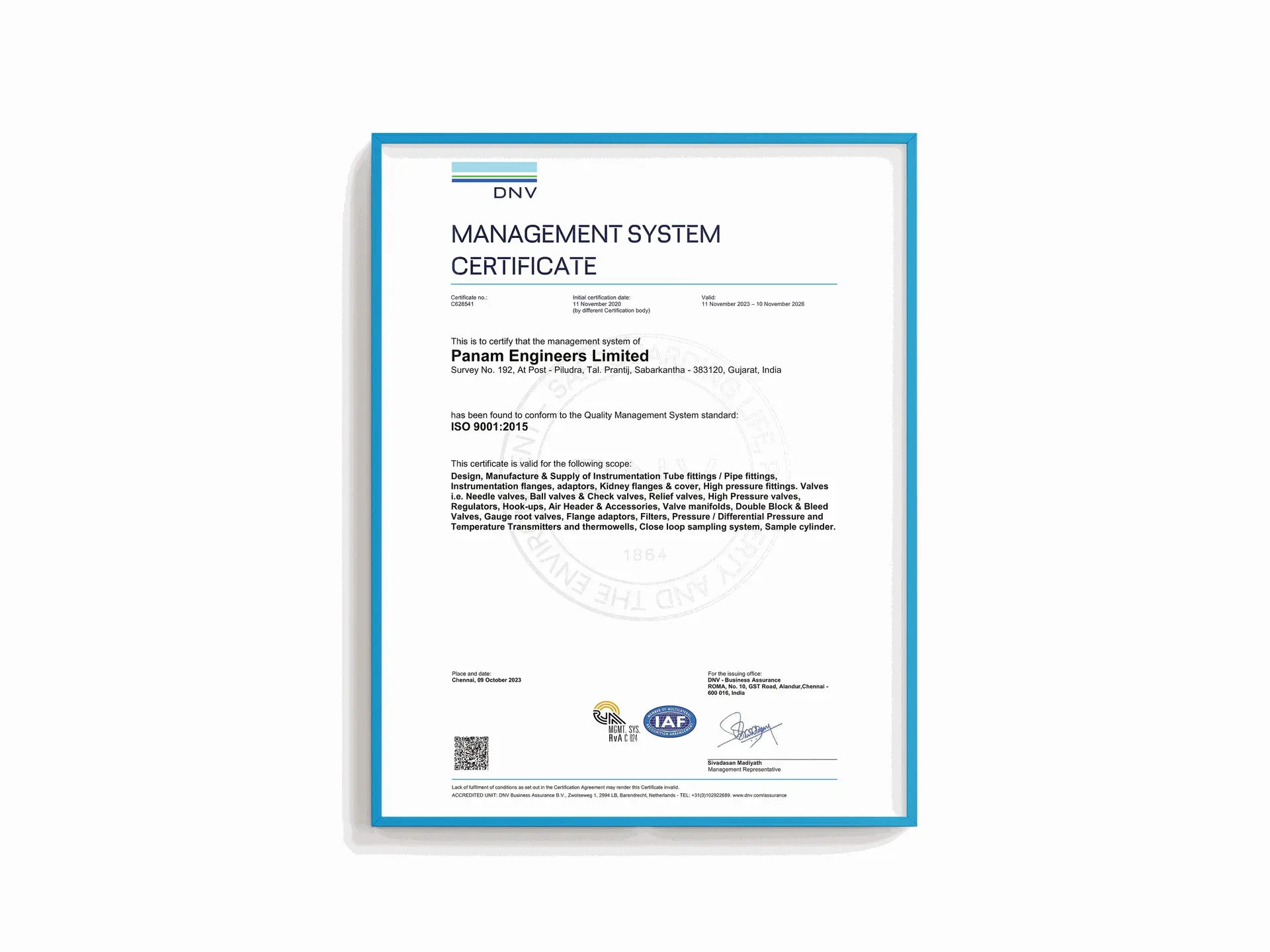 DNV-GL (ISO 9001:2015) Certificate