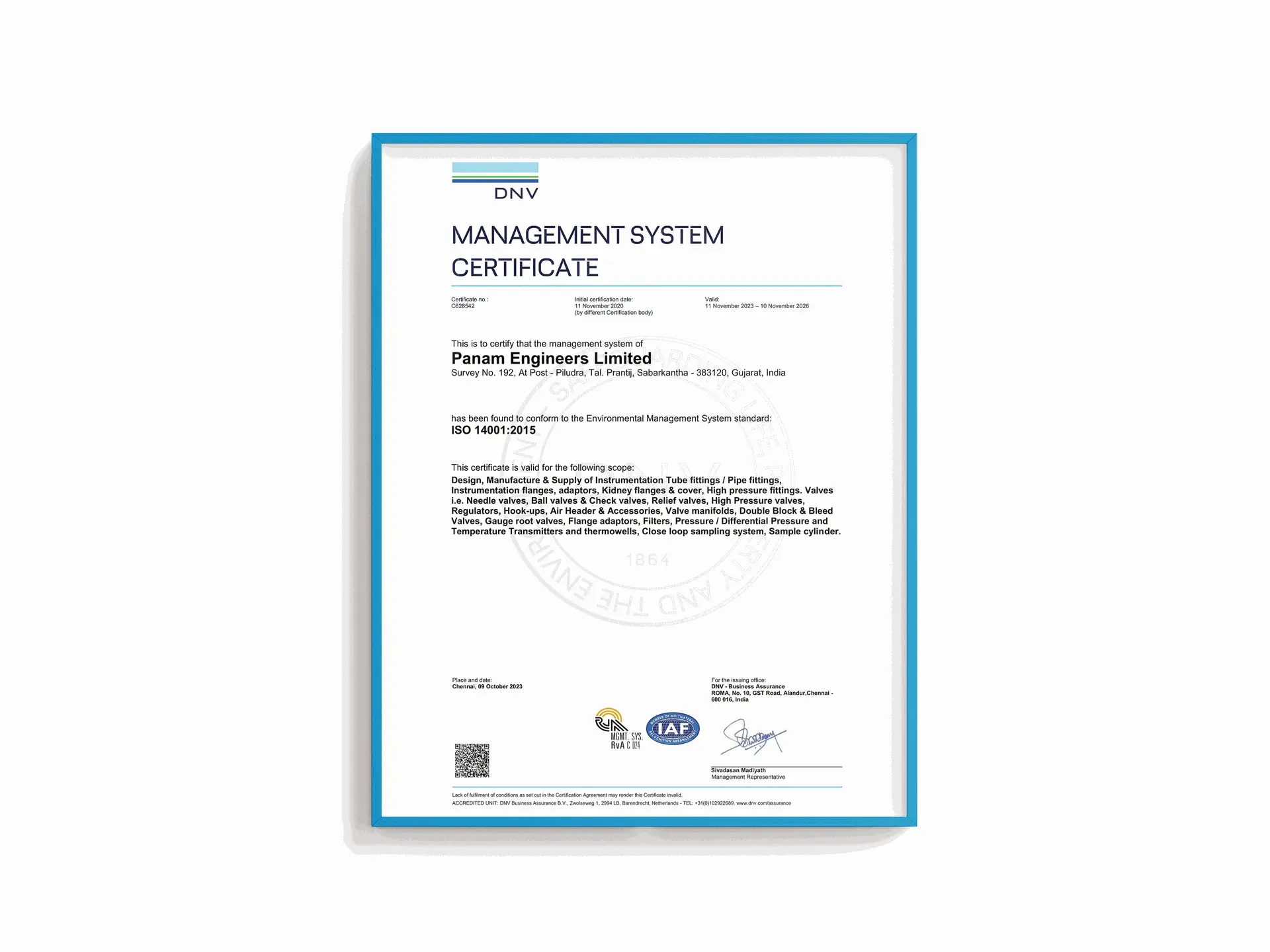 DNV-GL (ISO 14001:2015) Certificate