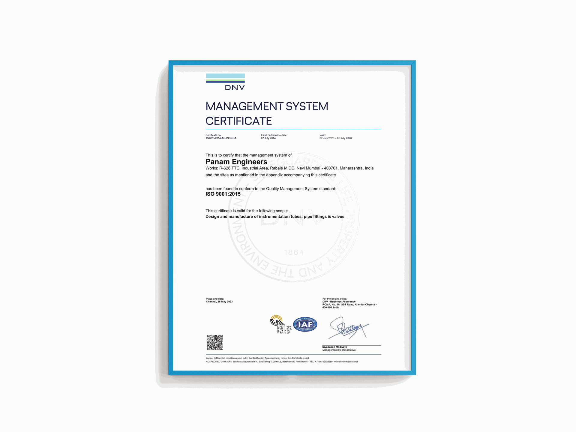 DNV-GL (ISO 9001:2015) Certificate